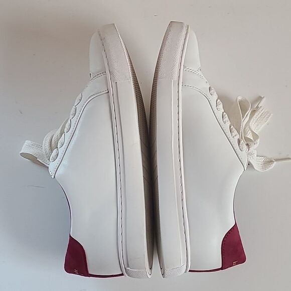 Kate Spade Optic White/Burgundy Fez Sneaker Size 7 EU 37.5 - Picture 7 of 15